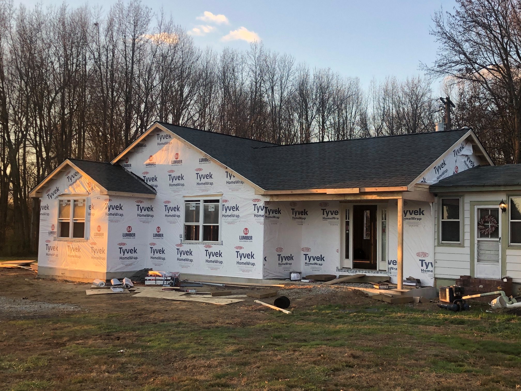 Full siding install in progress